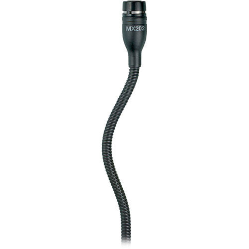 Shure MX202BP/S Microflex Overhead Supercardioid Microphone with Plate Mount and Screw Terminals Connector (Black)