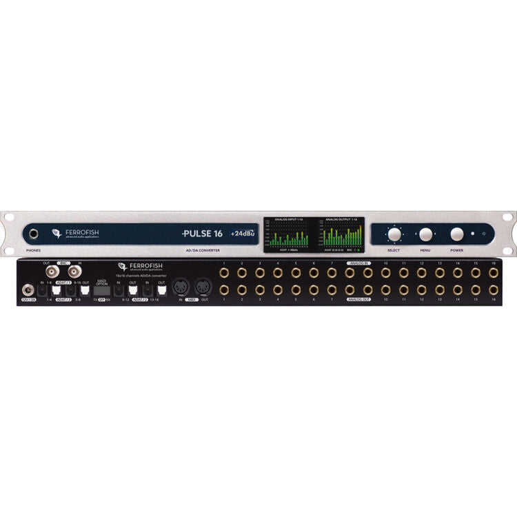Ferrofish Pulse 16 +24dBu with Analog I/O Modified for +24 dBu Level Compatibility