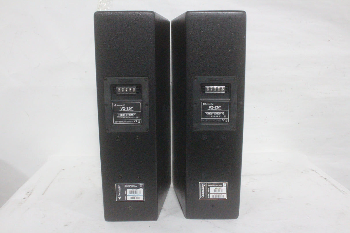 (2) Community V2-26BT 2-Way Passive Loudspeaker w/ Vertical Yoke