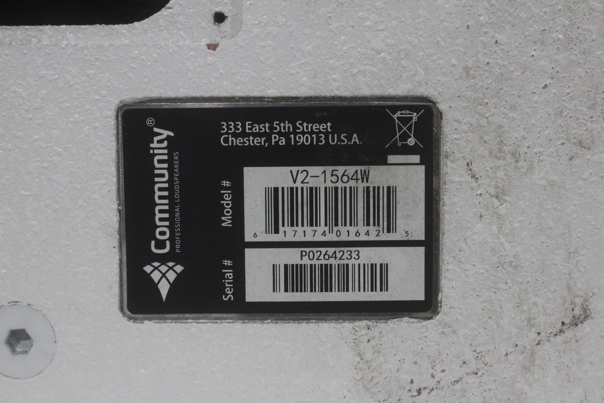 (FOR PARTS) Community V2-1564 VERIS 2 Series Two-Way 15" Full-Range Speaker (White)