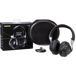 Shure SBH1DYBK1 AONIC 40 Noise-Canceling Wireless Over-Ear Headphones (Black)