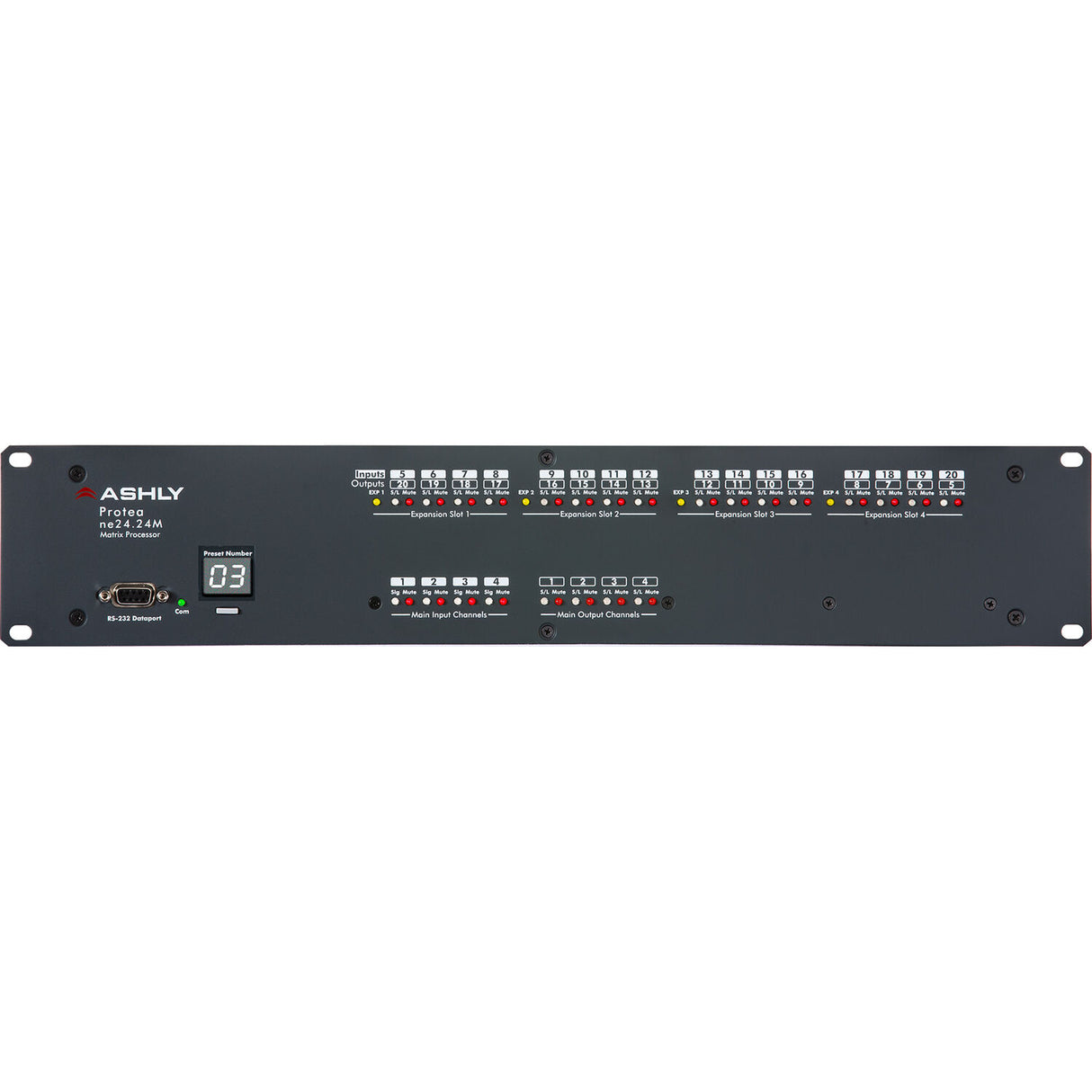Ashly Protea ne24.24MT Matrix Digital Signal Processor with 8x8 I/O and GPO Logic Card