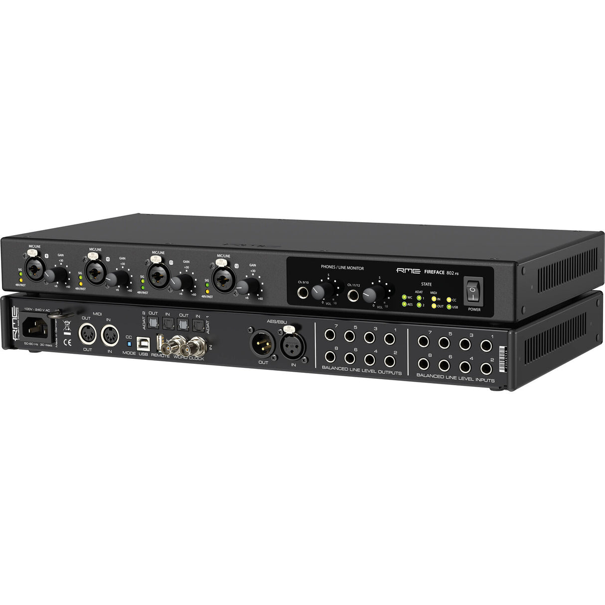 RME Fireface 802 FS AE 60-Channel USB-B Audio/MIDI Interface (Black)
