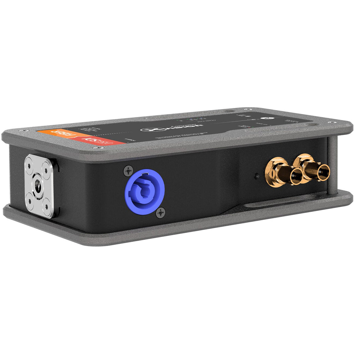 Theatrixx Technologies 12G-SDI to Fiber xVision Converter with PowerCON In/Edison Loop-Thru (Multimode, OpticalCON DUO)