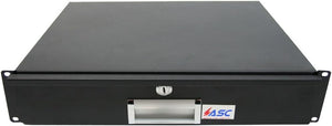 19" 2U Rack Mount Locking Drawer Pro Audio DJ Server Rack Lock Storage Cabinet