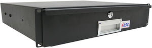 19" 2U Rack Mount Locking Drawer Pro Audio DJ Server Rack Lock Storage Cabinet