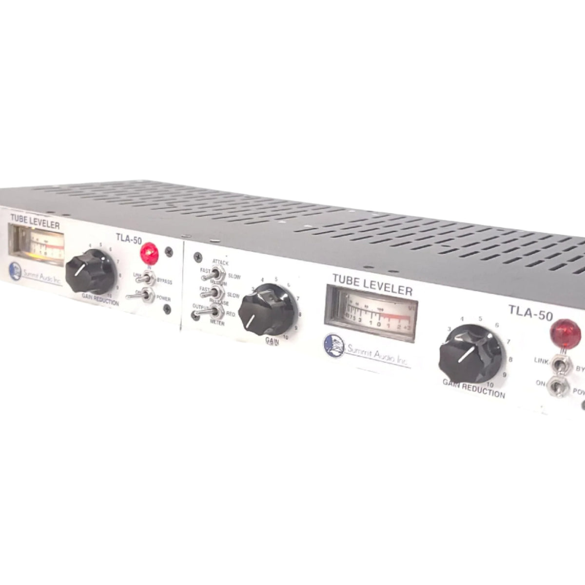 Summit Level System Summit Audio TLA-50 Half-Rack Tube Leveling Amplifiers w/ Side Couplin ...