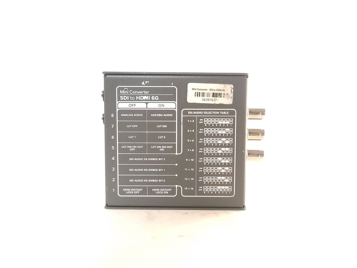 Blackmagic Design CONVMBSH4K6G SDI to HDMI 6G Auto-Switching SD/HD/UltraHD Mini Converter  w/ 12V PSU