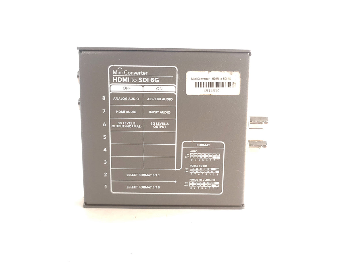 Blackmagic Design CONVMBHS24K6G HDMI to SDI 6G Auto-Switching SD/HD/Ultra HD Mini Converter w/ 12V PSU