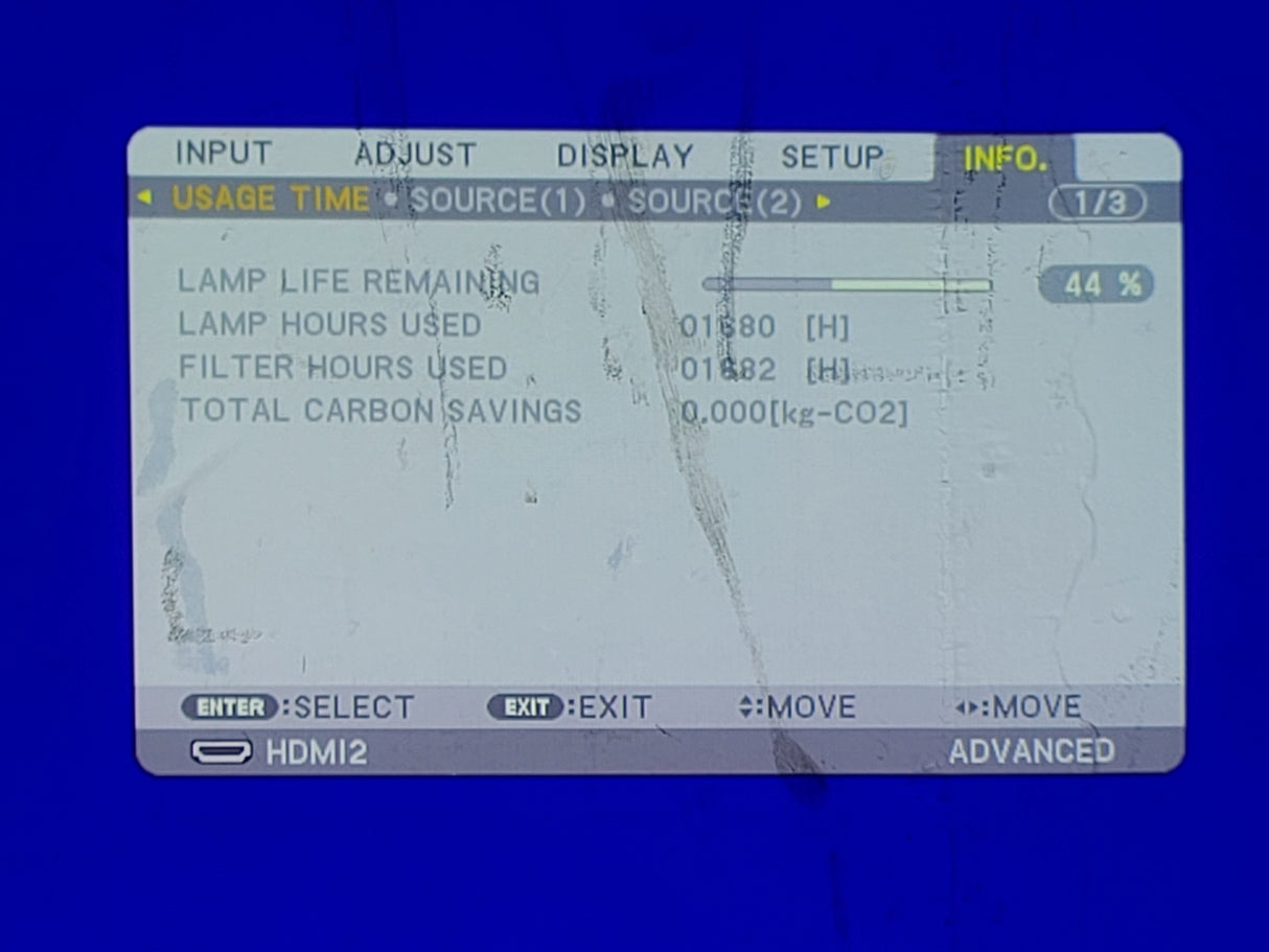 NEC PA622U 6,200 Lumens WUXGA 3LCD Large Venue Projector (1680Hours) NO LENS