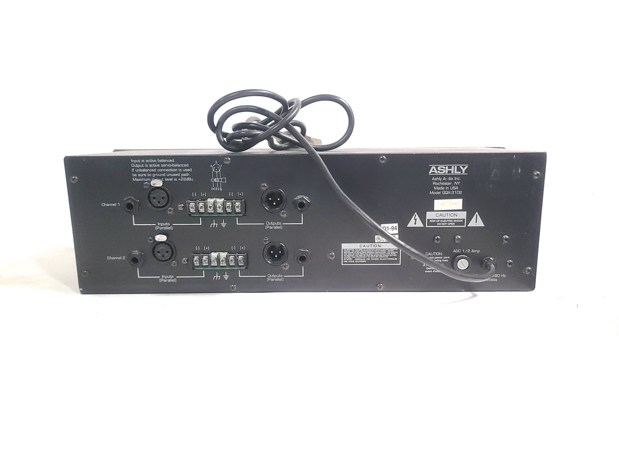 Ashly GQX Series Model 3102 Stereo Third Octave Graphic Equalizer