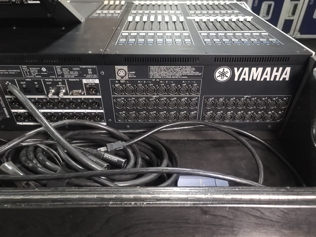 Yamaha M7CL-48 Digital Mixing Console w/ (1) Yamaha I/O and (1) Dan Dugan I/O Option Cards in Wheeled Hard Case