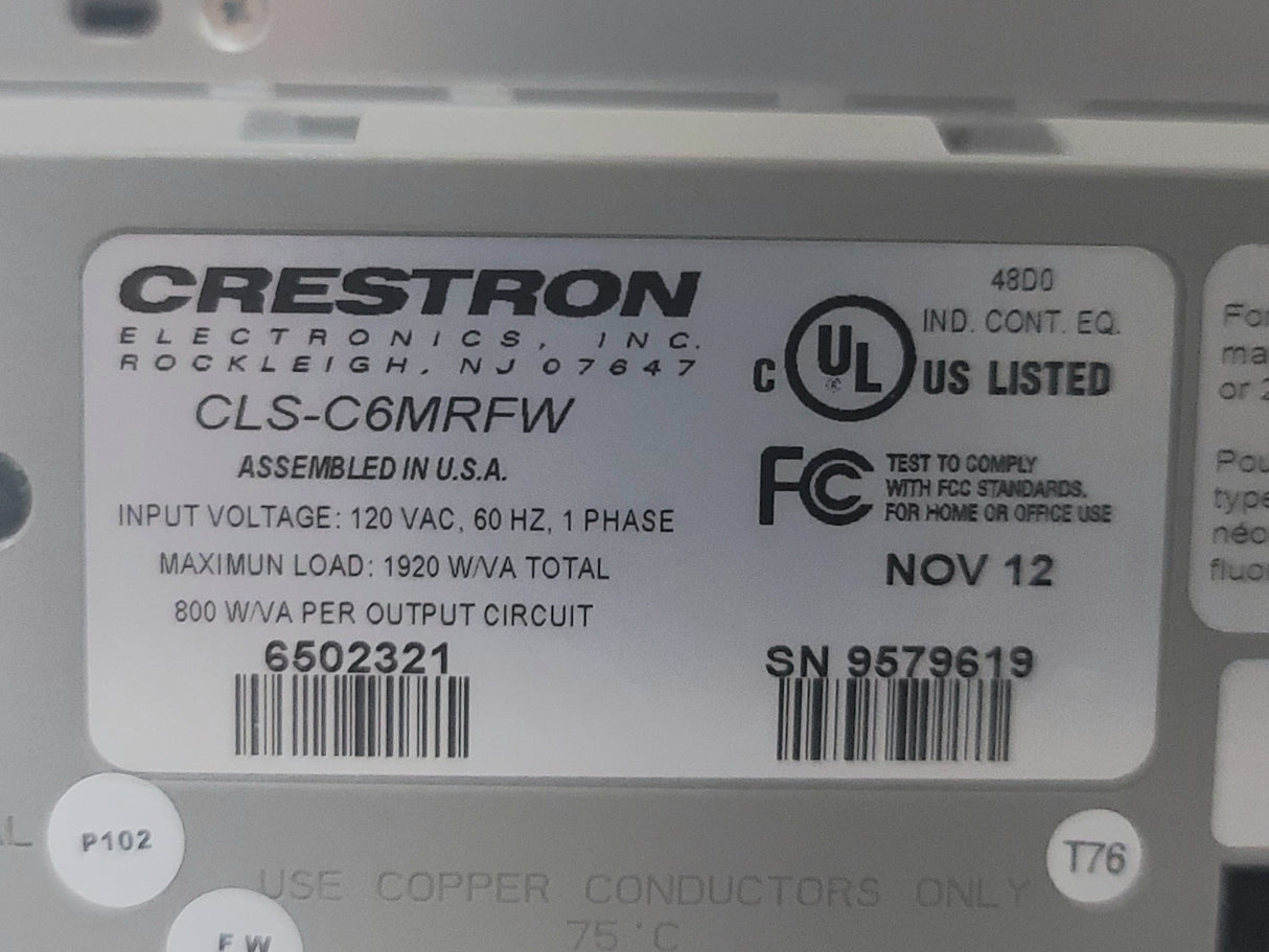 Crestron CLS-C6MRFW Lighting Controller