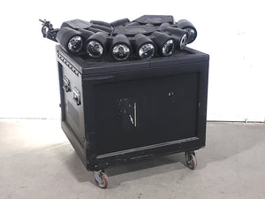 (3) Ayrton Versapix RS LED Lights w/ (3) PSU Cables, (3) Mounting Brackets & (3) Safety Cables in Wheeled Road Case