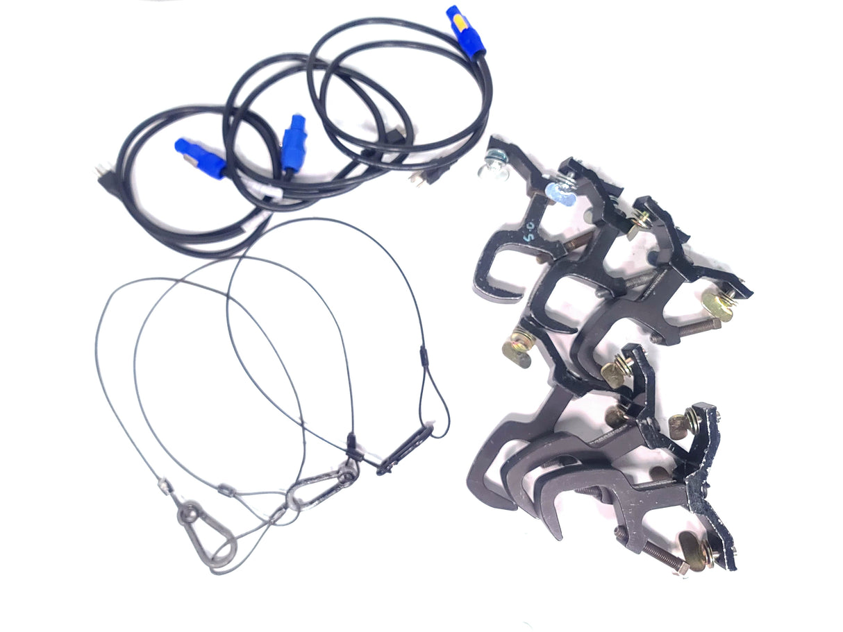 (3) Chauvet Legend P230SR Beam Moving Head Lights (1117,1186,952 Hours)  w/ (6) Mounting Brackets, (3) Safety Cable, in Wheeled Road Case