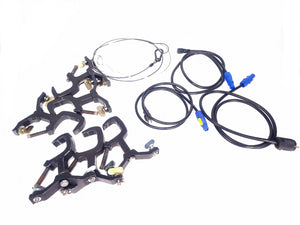 (3) Chauvet Legend P230SR Beam Moving Head Lights (1100,1159 ,1030 Hours)  w/ (6) Mounting Brackets, (3) Safety Cable, in Wheeled Road Case