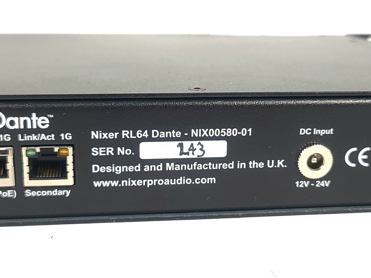 Nixer RL64 Dante Patch Panel w/ LCD Screen