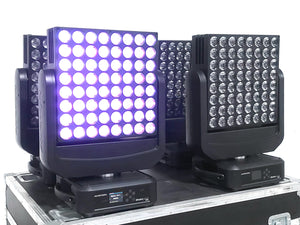 (4) Ayrton Dream Panel Twin Moving LED Lights w/ (4) PSU Cables in Wheeled Hard Case