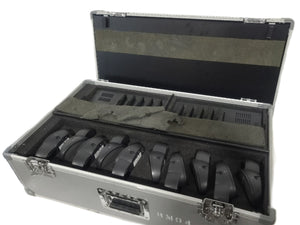 (10) Bosch DCN-WD-D Wireless Discussion Unit + (2) DCNM‑WCH05 Charger w/ 10 Battery Packs in Wheeled Hard Case