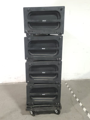 (4) Meyer Sound MILO Line Array Speakers (NEED REPAIRS) w/ Dolly and Soft Cover
