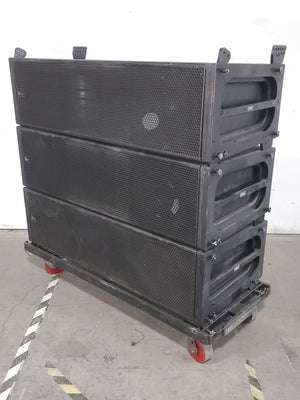 (3) Meyer Sound MILO Line Array Speakers (NEED REPAIRS) w/ Dolly and Soft Cover
