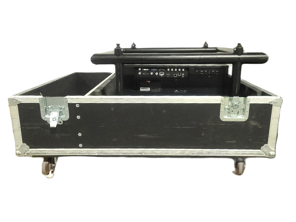 Christie D12HD-H ( [2] 1243 Lamp Hours) 10,000 Lumens HD 0.95" DLP x 1 1080P Large Venue Projector (NO LENS) In Wheeled Road Case