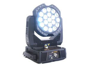 High End Systems Solawash 19 LED Moving Head Light w/ (2) Mounting Brackets, PSU Cables & Safety Cables in Wheeled Hard Case