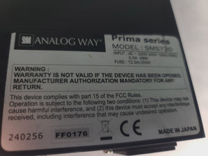 Analog Way Prima SMS720 Series 7x2 Seamless Matrix Video Switcher