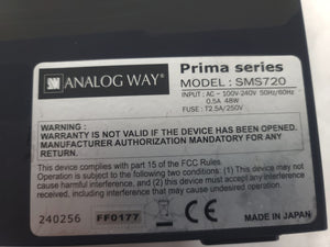 Analog Way Prima SMS720 Series 7x2 Seamless Matrix Video Switcher