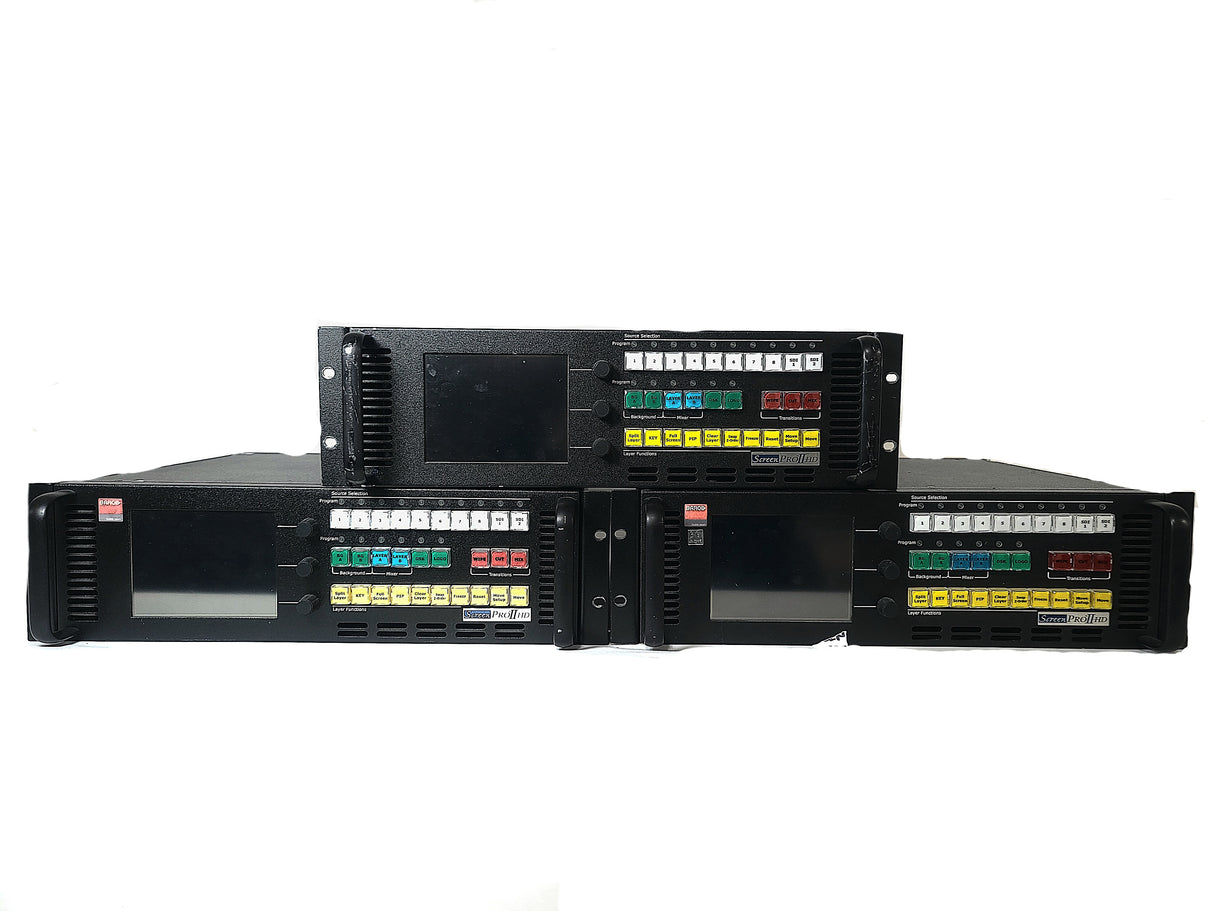 (3) Barco ScreenPRO-II R9860202 HD Video Switchers