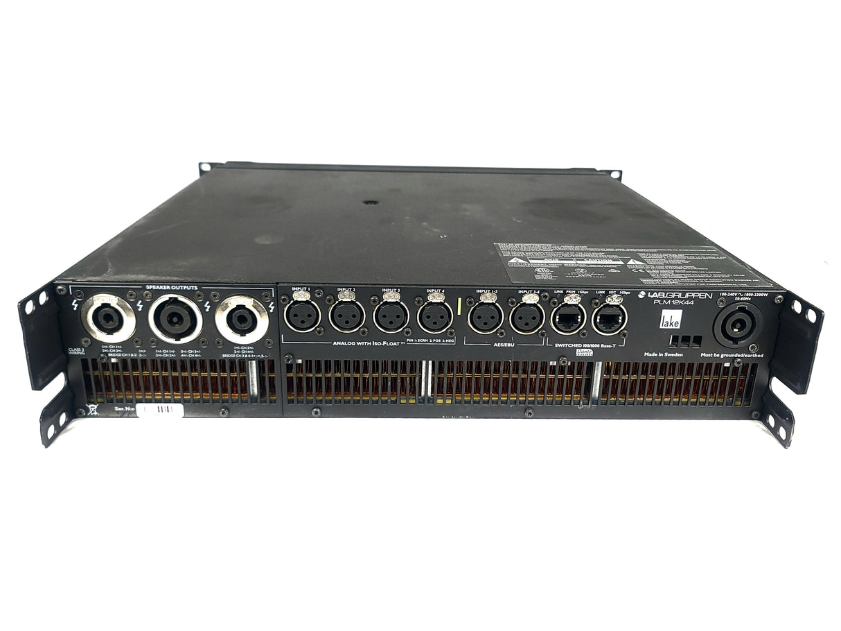 Lab Gruppen PLM5K44 BP 5,000 Watt Amplifier w/ 4 Flexible Output Channels, Lake Digital Signal Processing and Digital Audio Networking for Touring Applications