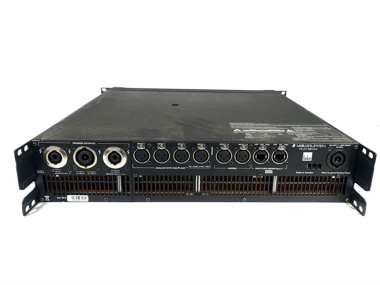 Lab Gruppen PLM5K44 BP 5,000 Watt Amplifier w/ 4 Flexible Output Channels, Lake Digital Signal Processing and Digital Audio Networking for Touring Applications