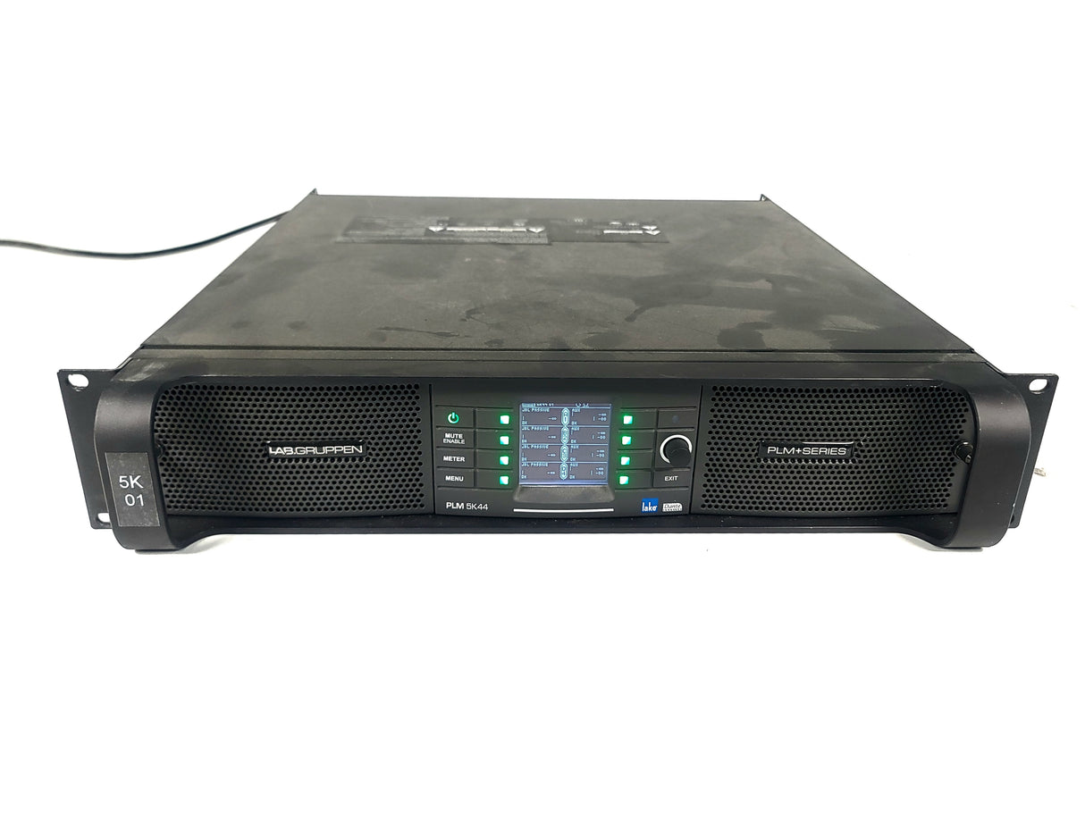 Lab Gruppen PLM5K44 BP 5,000 Watt Amplifier w/ 4 Flexible Output Channels, Lake Digital Signal Processing and Digital Audio Networking for Touring Applications