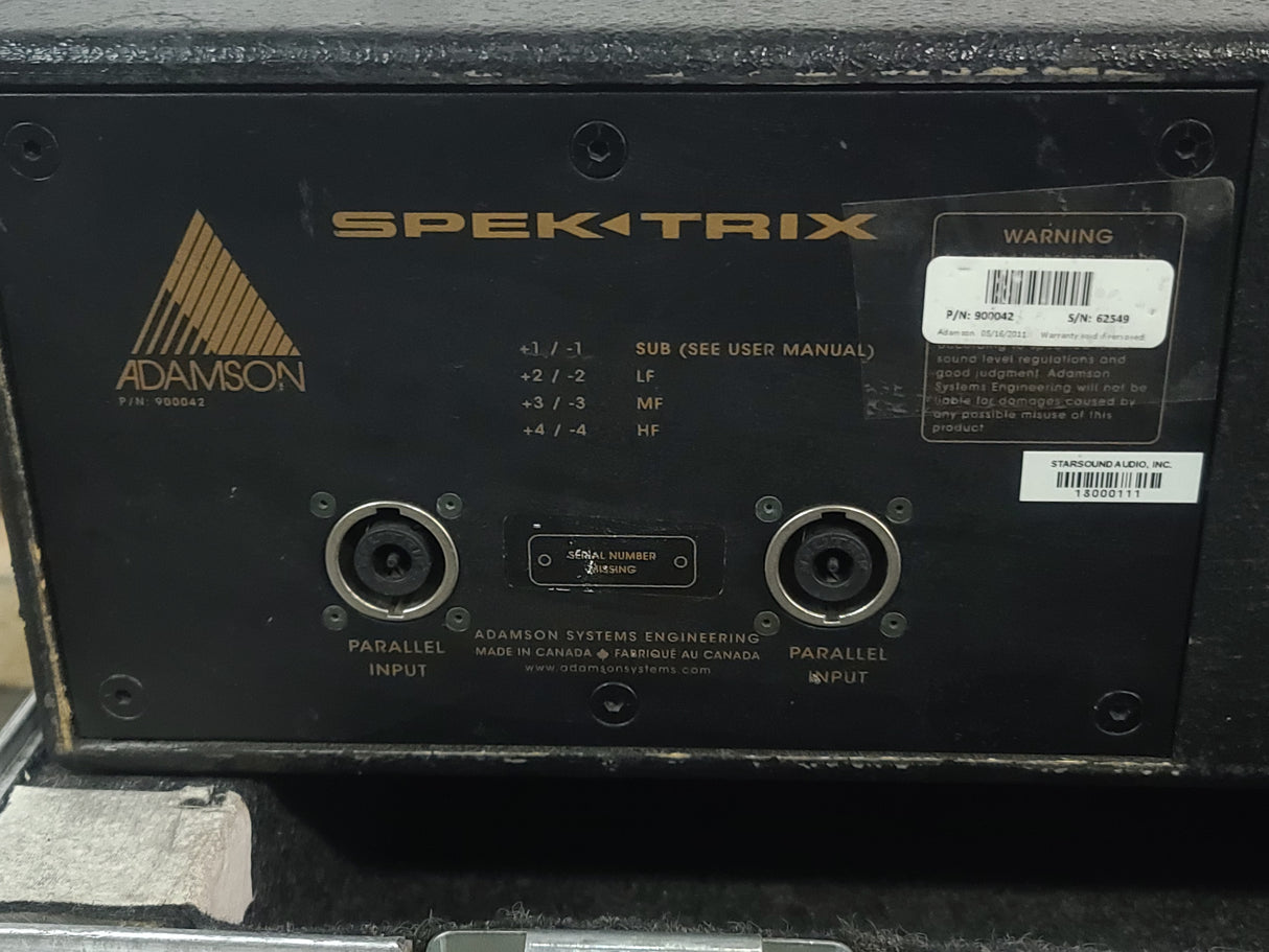 Adamson SpekTrix 3-way Passive Loudspeaker in Wheeled Road Case