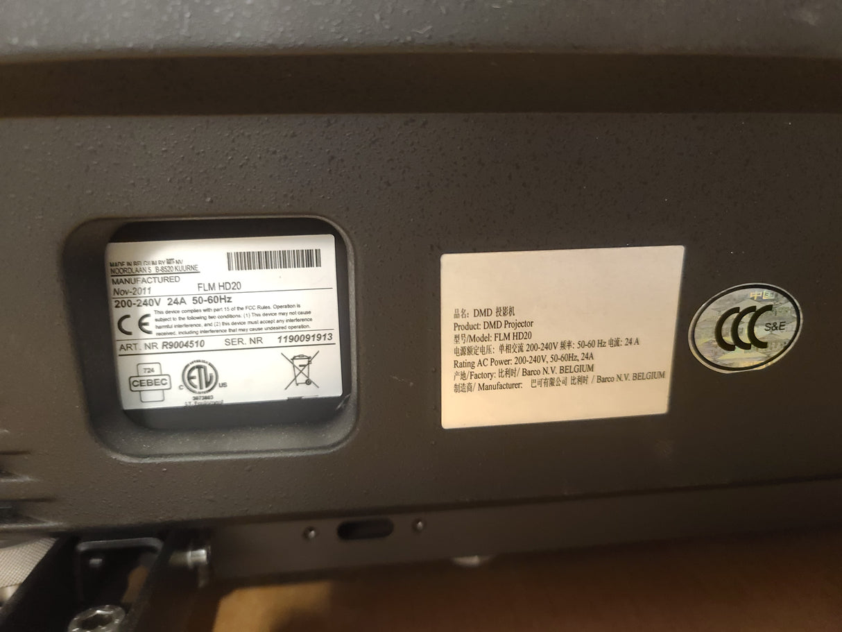Barco FLM HD20 1080P 20,000 Lumens Large Venue DLP Projector w/ PSU (NO LENS)