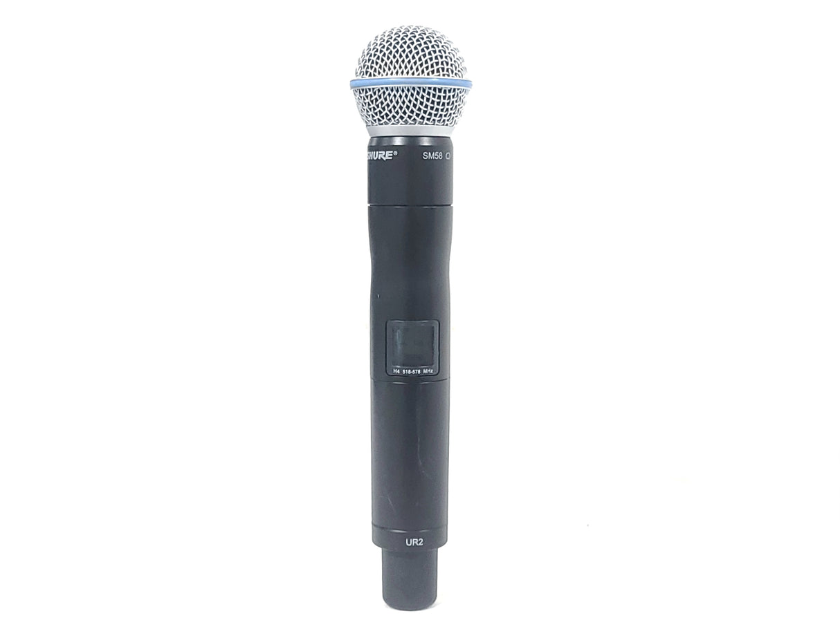 Shure UR2-H4 Handheld Wireless Transmitter (H4:518-578MHz) w/ BETA 58A Mic Capsule & Mic Clip in Soft Pouch