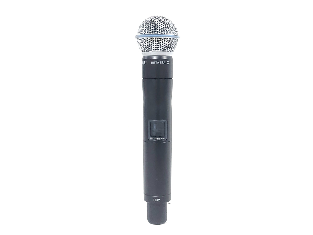 Shure UR2-H4 Handheld Wireless Transmitter (H4:518-578MHz) w/ BETA 58A Mic Capsule & Mic Clip in Soft Pouch
