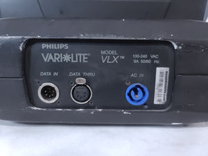 (2) Vari-Lite VLX Wash Moving Head Lights w/ (4) Mounting Brackets & Mounting Clamp in Wheeled Road Case