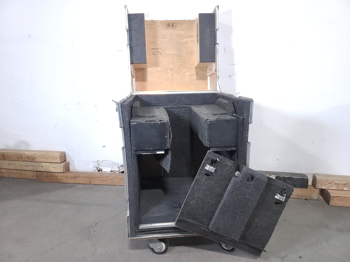 (2) Vari-Lite VLX Wash Moving Head Lights w/ (4) Mounting Brackets & Mounting Clamp in Wheeled Road Case