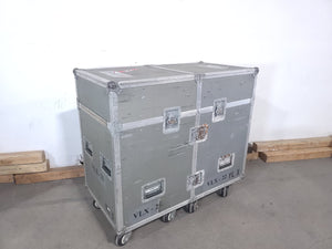 (2) Vari-Lite VLX Wash Moving Head Lights w/ (4) Mounting Brackets & Mounting Clamp in Wheeled Road Case