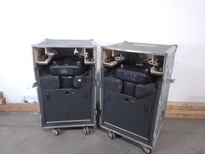 (2) Vari-Lite VLX Wash Moving Head Lights w/ (4) Mounting Brackets & (4) Mounting Clamp in Wheeled Road Case