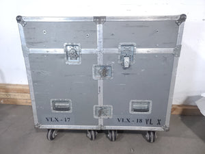 (2) Vari-Lite VLX Wash Moving Head Lights w/ (4) Mounting Brackets in Wheeled Road Case