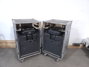 (2) Vari-Lite VLX Wash Moving Head Lights w/ (4) Mounting Brackets in Wheeled Road Case