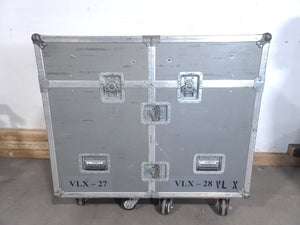 (2) Vari-Lite VLX Wash Moving Head Lights w/ (4) Mounting Brackets in Wheeled Road Case