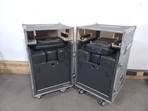 (2) Vari-Lite VLX Wash Moving Head Lights w/ (4) Mounting Brackets in Wheeled Road Case