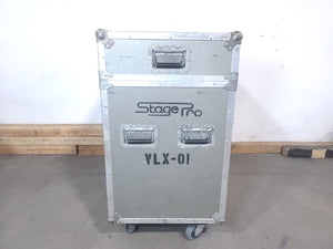 (2) Vari-Lite VLX Wash Moving Head Lights w/ (4) Mounting Brackets & (4) Mounting Clamp in Wheeled Road Case