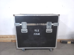 (2) Vari-Lite VLX Wash Moving Head Lights w/ (4) Mounting Brackets & (4) Mounting Clamp in Wheeled Road Case