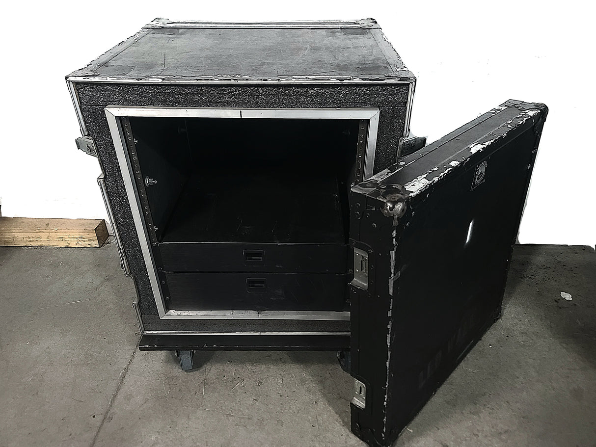 Armadillo 12RU Wheeled Rack Case w/ (2) Drawers