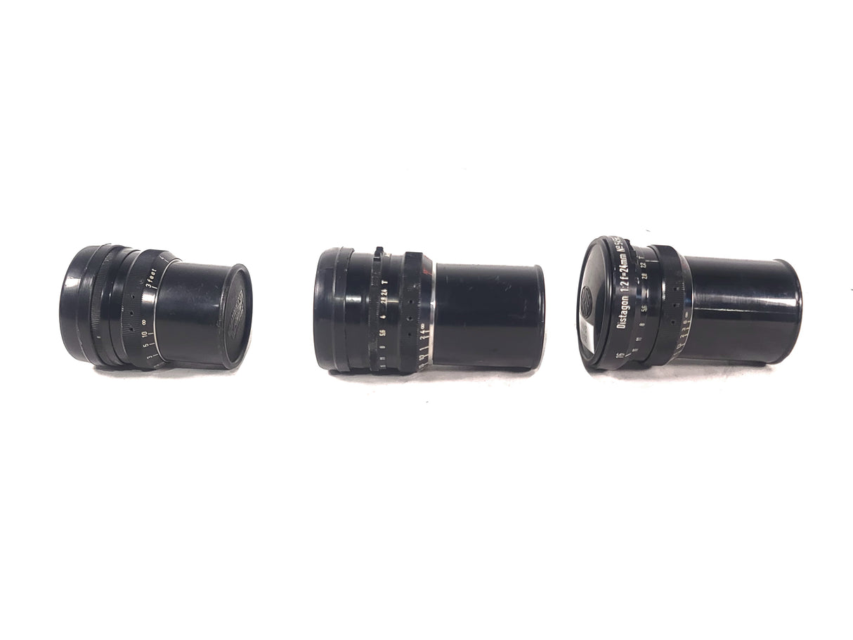 (3) Zeiss Camera Lenses (16mm, 24mm and 50mm)