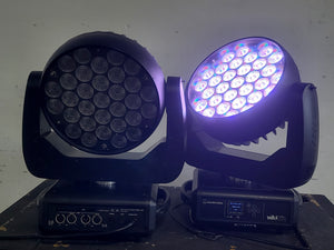 (4) Ayrton Wildsun 500C Moving LED Head Light  w/ Clamps & Safety Cables in Wheeled Road Case
